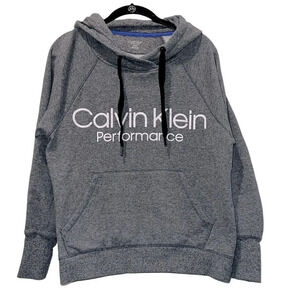 Calvin Klein Performance women’s small grey fleece lined pullover hoodie with lo